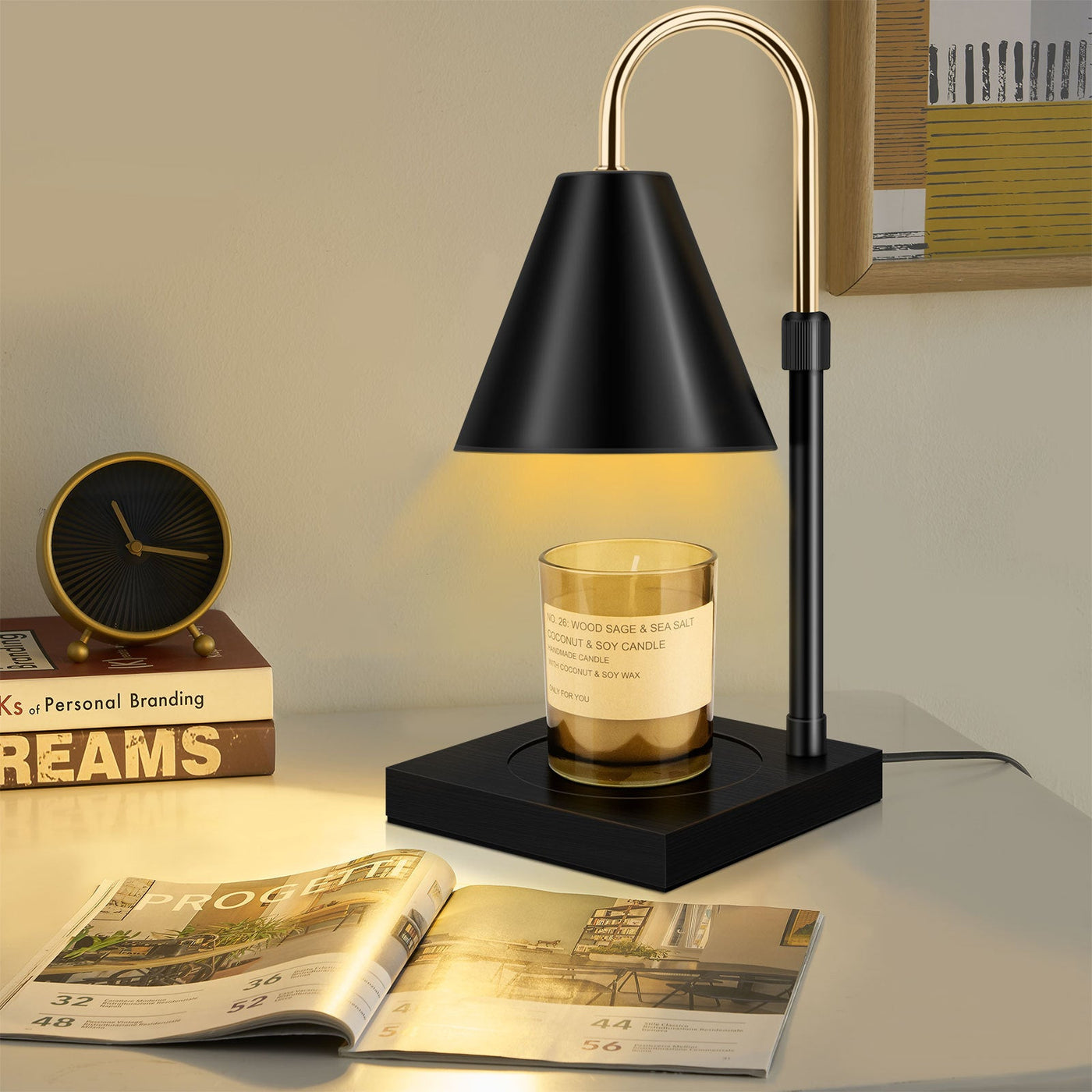 Candle Warmer Lamp With Timer Dimmable And Adjustable Height