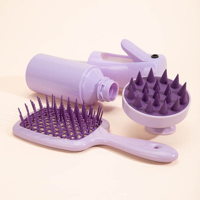 Shampoo Brush Scalp Massage Spray Bottle Dispenser Bottle Hollow Comb Styling Comb Hair Set