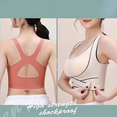 Sports Bra Cross-front Buckle Beauty Back Wireless Sports Bra Gathered Anti-sagging Women's Adjustable Bra Gym Yoga Underwear