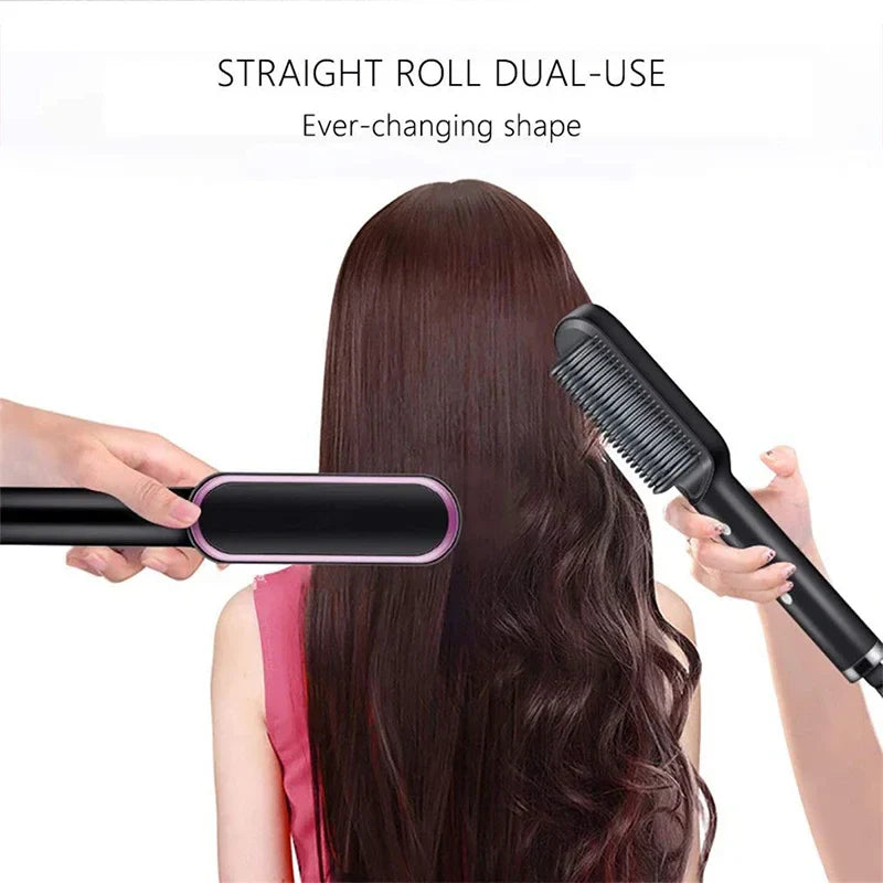 3-in-1 Straightening Comb Heated Hair Brush,Hair Straightener Brush Negative Ion Styling Comb Hair Styling Tool