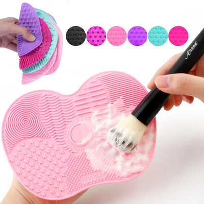 Beauty Multifunctional Powder Sponge Clean with Suction Cup Silicone Brush Pad Beauty Makeup Brush Cleaning Pad Tool Frosted