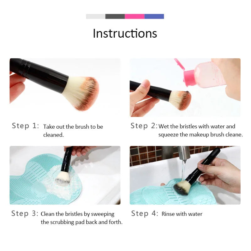 Beauty Multifunctional Powder Sponge Clean with Suction Cup Silicone Brush Pad Beauty Makeup Brush Cleaning Pad Tool Frosted