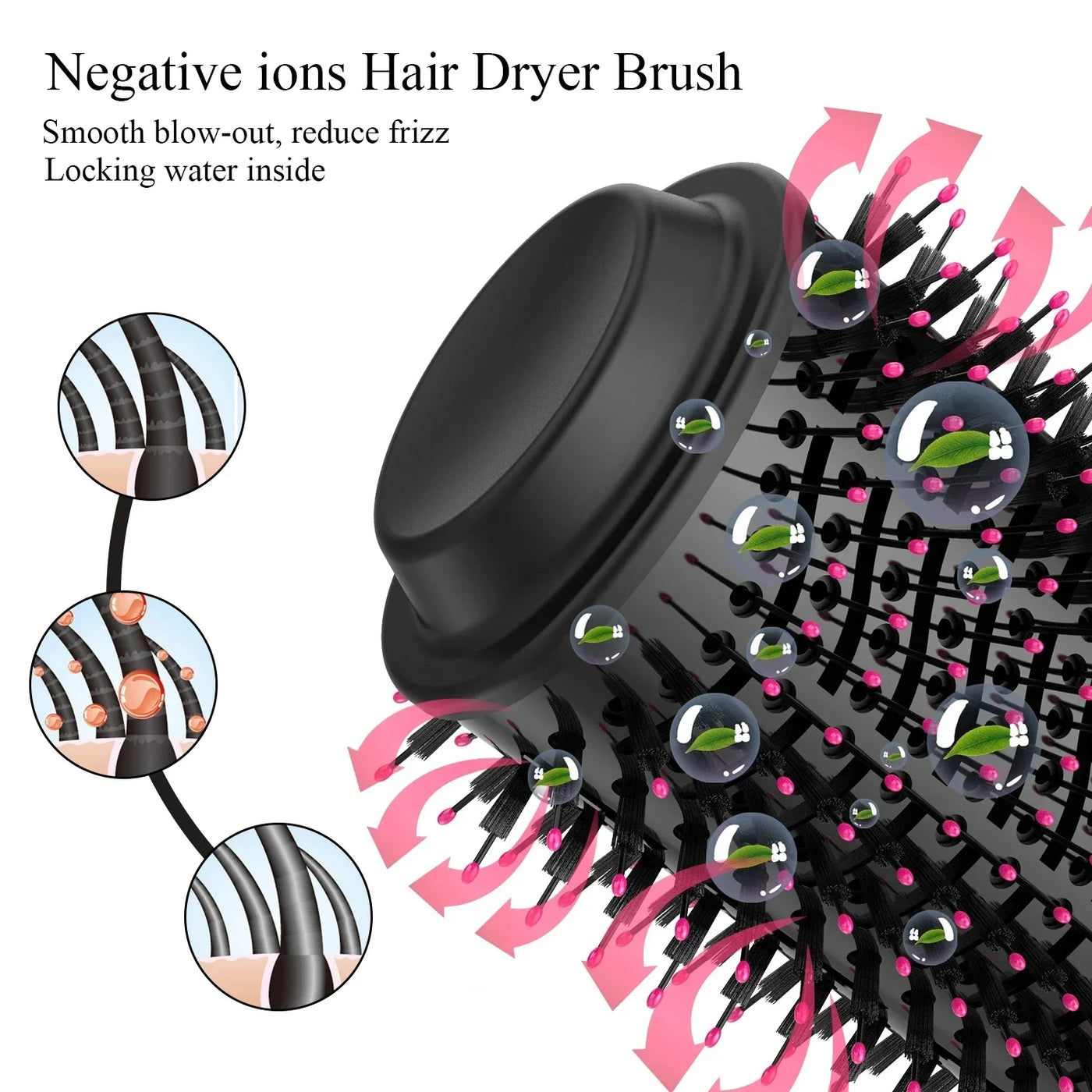 4 In 1 Hot Air Brush Styling Comb One-Step Heating Comb Hair Straightening Brush for Straight Curly Professional Hair Dryers